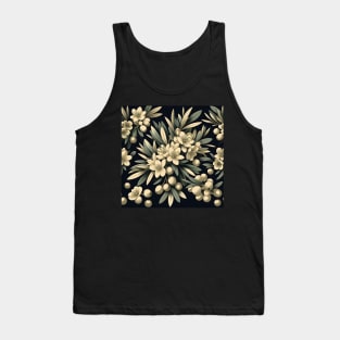 Olive Floral Illustration Tank Top